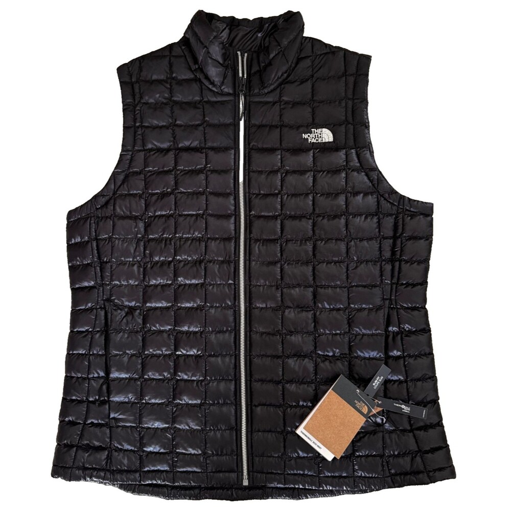 The North Face ThermoBall Eco Vest Womens XL Black Puffer Zip Lightweight NWT